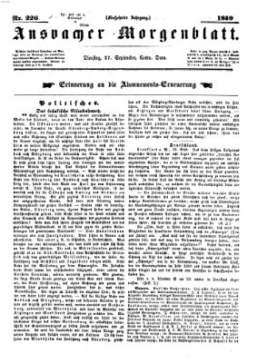 Ansbacher Morgenblatt Dienstag 27. September 1859