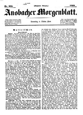 Ansbacher Morgenblatt Donnerstag 6. Oktober 1859