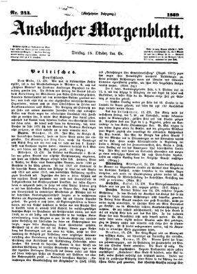 Ansbacher Morgenblatt Dienstag 18. Oktober 1859