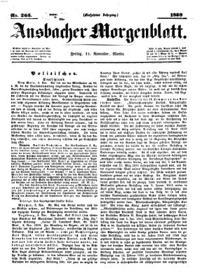 Ansbacher Morgenblatt Freitag 11. November 1859