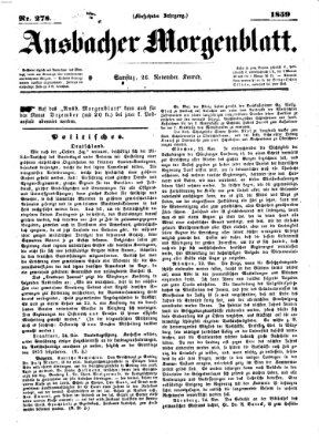 Ansbacher Morgenblatt Samstag 26. November 1859