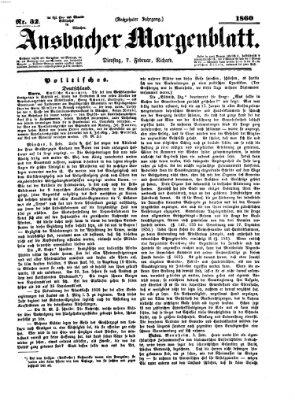 Ansbacher Morgenblatt Dienstag 7. Februar 1860