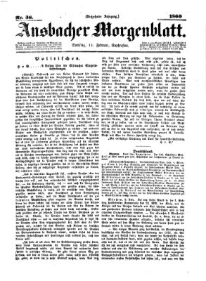 Ansbacher Morgenblatt Samstag 11. Februar 1860