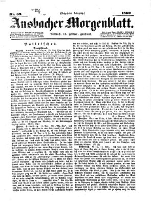 Ansbacher Morgenblatt Mittwoch 15. Februar 1860