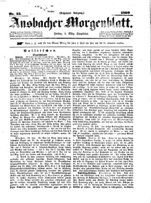 Ansbacher Morgenblatt Freitag 2. März 1860