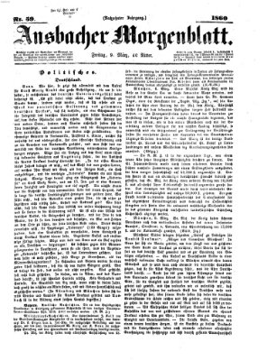 Ansbacher Morgenblatt Freitag 9. März 1860