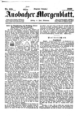 Ansbacher Morgenblatt Freitag 8. Juni 1860
