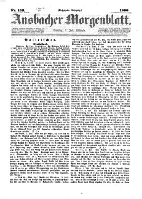Ansbacher Morgenblatt Samstag 7. Juli 1860