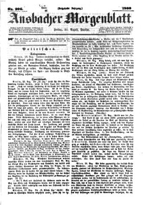 Ansbacher Morgenblatt Freitag 31. August 1860