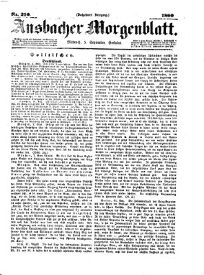 Ansbacher Morgenblatt Mittwoch 5. September 1860