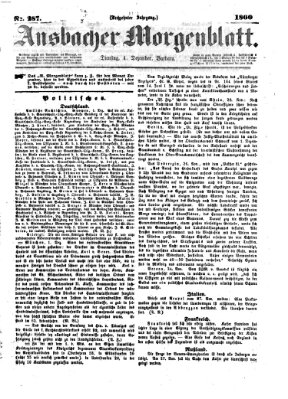 Ansbacher Morgenblatt Dienstag 4. Dezember 1860