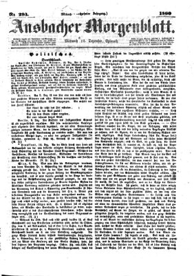 Ansbacher Morgenblatt Mittwoch 12. Dezember 1860