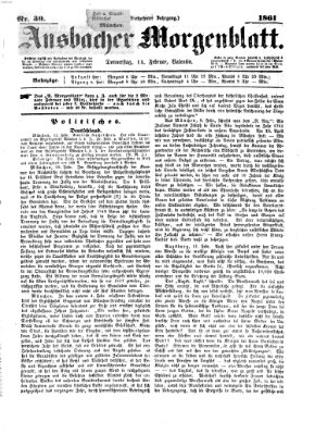 Ansbacher Morgenblatt Donnerstag 14. Februar 1861