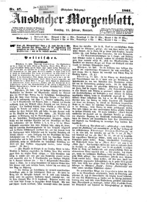 Ansbacher Morgenblatt Samstag 23. Februar 1861