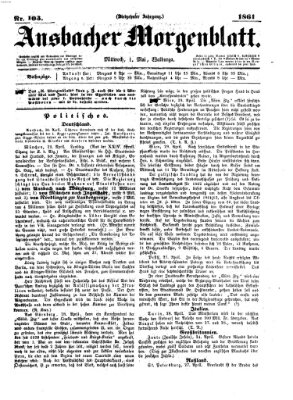 Ansbacher Morgenblatt Mittwoch 1. Mai 1861