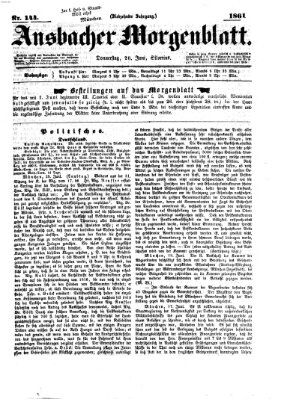 Ansbacher Morgenblatt Donnerstag 20. Juni 1861