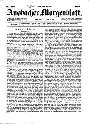 Ansbacher Morgenblatt Donnerstag 4. Juli 1861