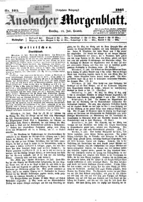 Ansbacher Morgenblatt Samstag 13. Juli 1861