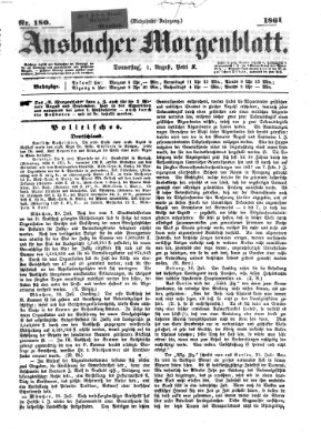 Ansbacher Morgenblatt Donnerstag 1. August 1861
