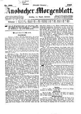 Ansbacher Morgenblatt Sonntag 11. August 1861
