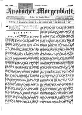 Ansbacher Morgenblatt Freitag 30. August 1861
