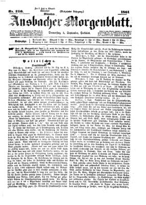 Ansbacher Morgenblatt Donnerstag 5. September 1861