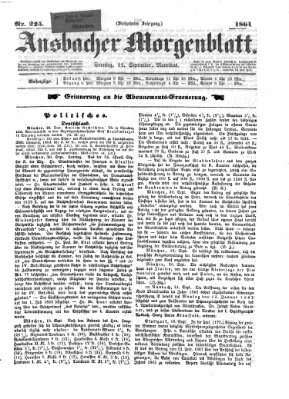 Ansbacher Morgenblatt Sonntag 22. September 1861