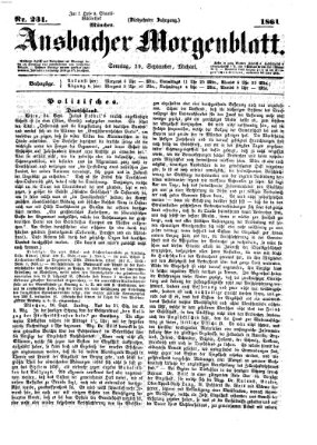 Ansbacher Morgenblatt Sonntag 29. September 1861