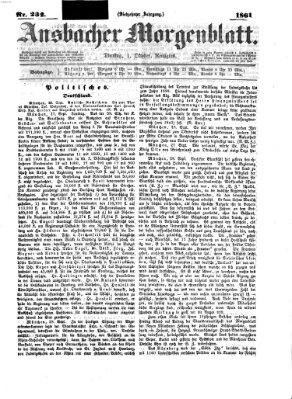 Ansbacher Morgenblatt Dienstag 1. Oktober 1861