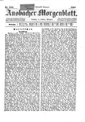 Ansbacher Morgenblatt Dienstag 8. Oktober 1861