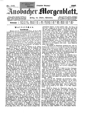 Ansbacher Morgenblatt Freitag 25. Oktober 1861
