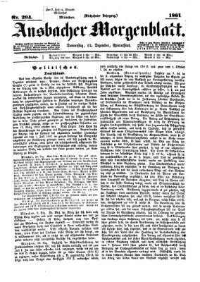 Ansbacher Morgenblatt Donnerstag 12. Dezember 1861