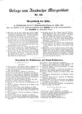 Ansbacher Morgenblatt Samstag 12. Januar 1861