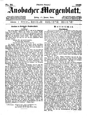 Ansbacher Morgenblatt Freitag 17. Januar 1862