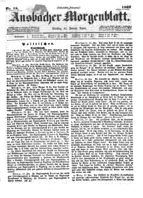Ansbacher Morgenblatt Dienstag 21. Januar 1862