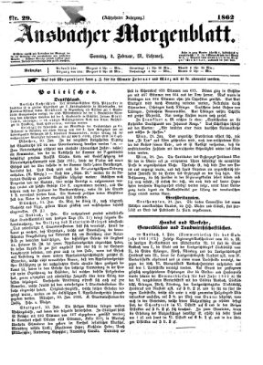 Ansbacher Morgenblatt Sonntag 2. Februar 1862