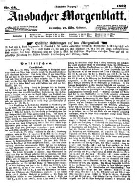 Ansbacher Morgenblatt Donnerstag 20. März 1862