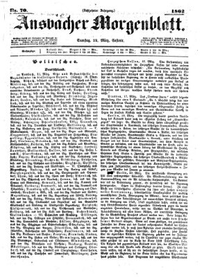 Ansbacher Morgenblatt Samstag 22. März 1862