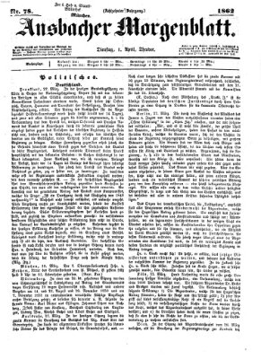 Ansbacher Morgenblatt Dienstag 1. April 1862