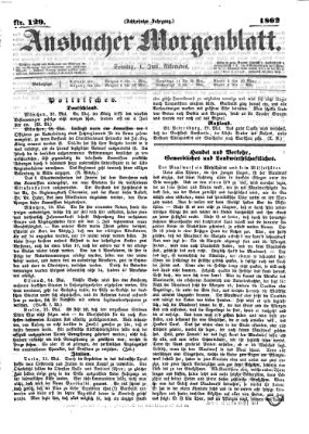 Ansbacher Morgenblatt Sonntag 1. Juni 1862