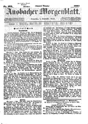 Ansbacher Morgenblatt Donnerstag 4. September 1862
