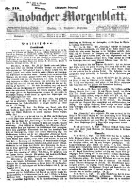 Ansbacher Morgenblatt Dienstag 16. September 1862