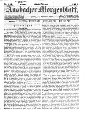 Ansbacher Morgenblatt Dienstag 23. September 1862