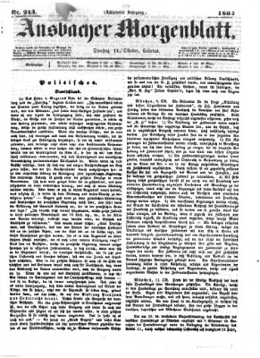 Ansbacher Morgenblatt Dienstag 14. Oktober 1862
