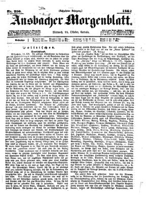 Ansbacher Morgenblatt Mittwoch 22. Oktober 1862