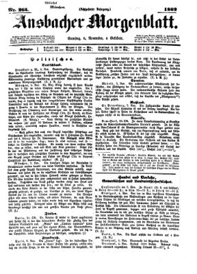 Ansbacher Morgenblatt Samstag 8. November 1862