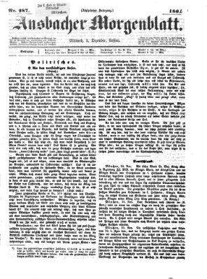 Ansbacher Morgenblatt Mittwoch 3. Dezember 1862