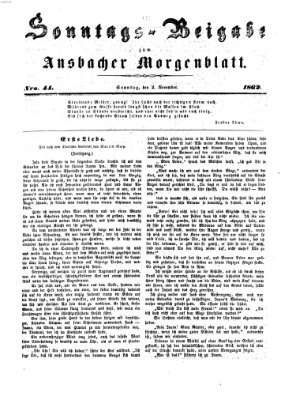 Ansbacher Morgenblatt Sonntag 2. November 1862