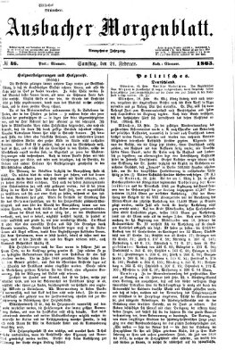 Ansbacher Morgenblatt Samstag 21. Februar 1863