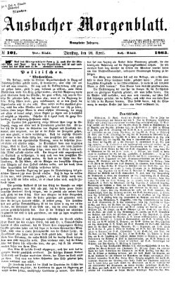 Ansbacher Morgenblatt Dienstag 28. April 1863